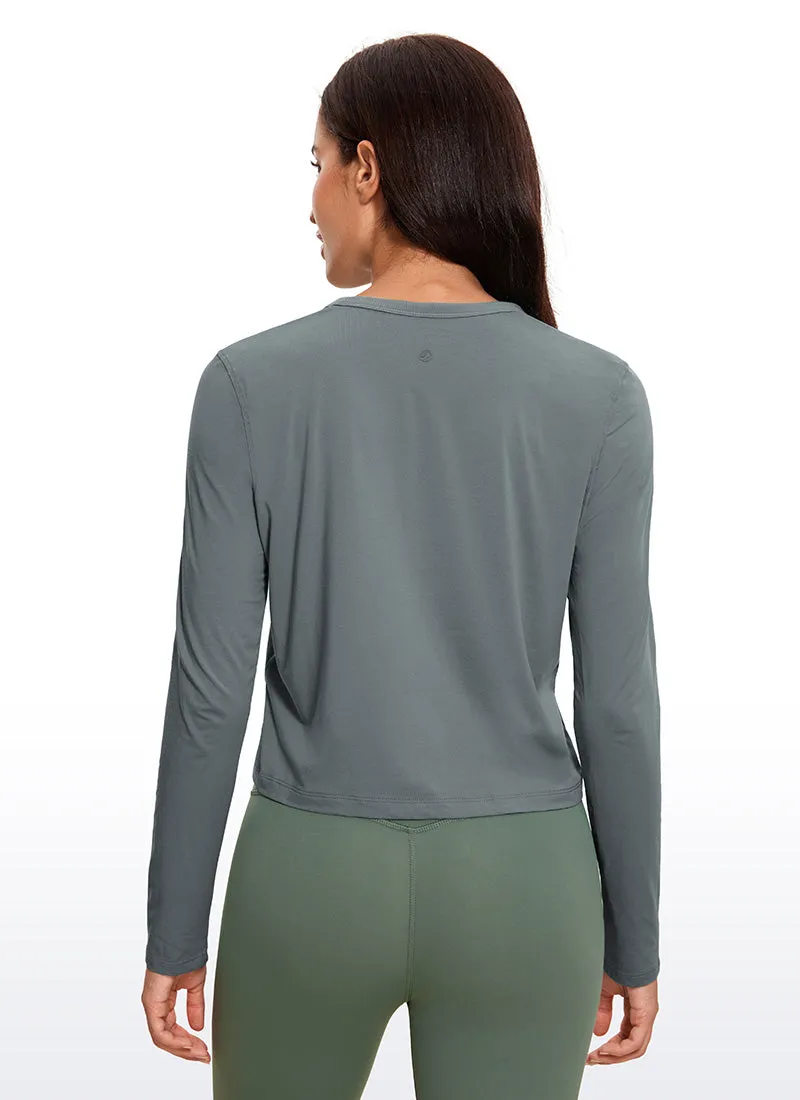 Pima Cotton Cropped Long Sleeve Classic Fit