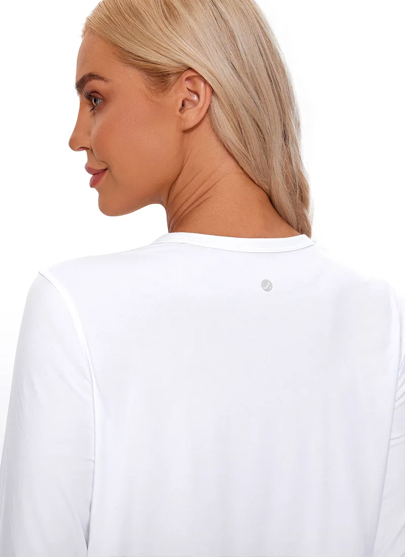 Pima Cotton Cropped Long Sleeve Classic Fit