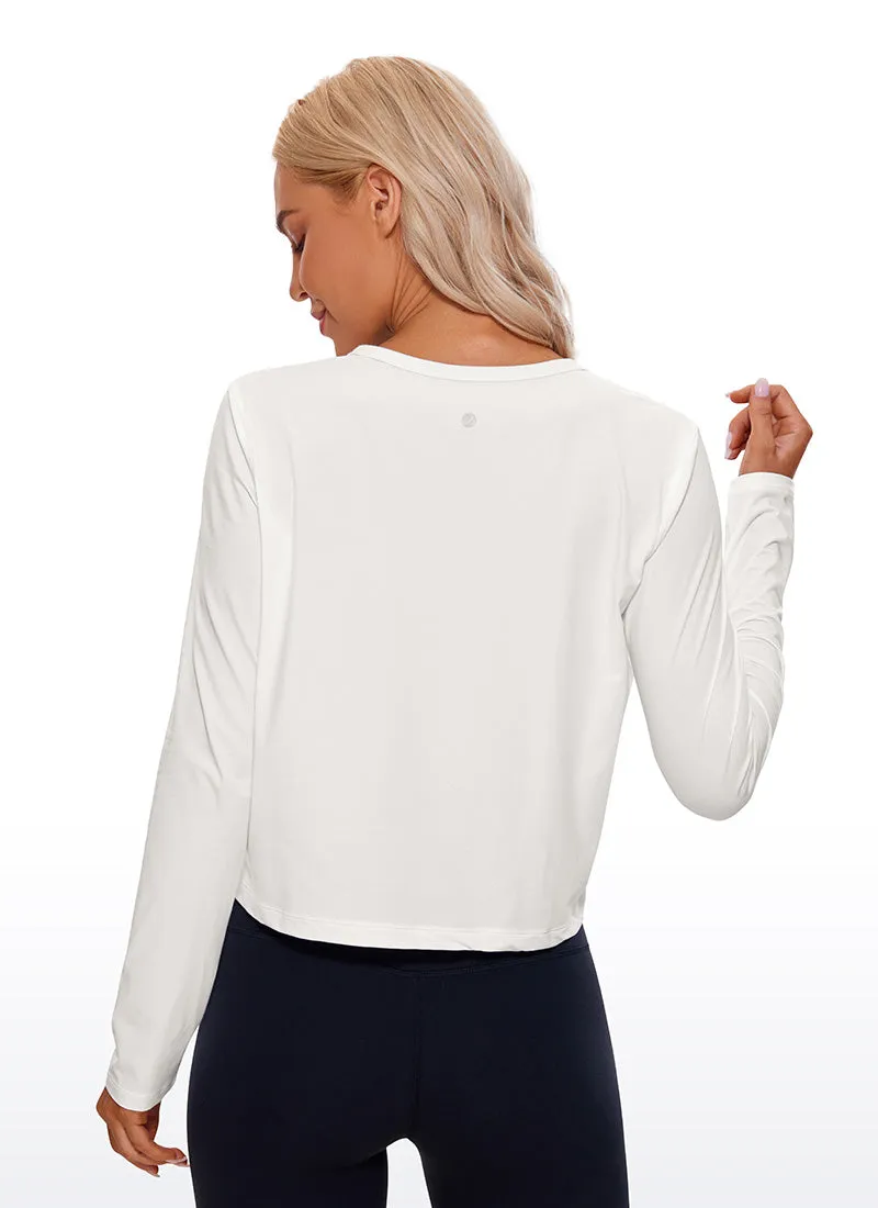 Pima Cotton Cropped Long Sleeve Classic Fit