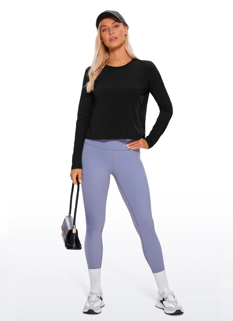 Pima Cotton Cropped Long Sleeve Classic Fit