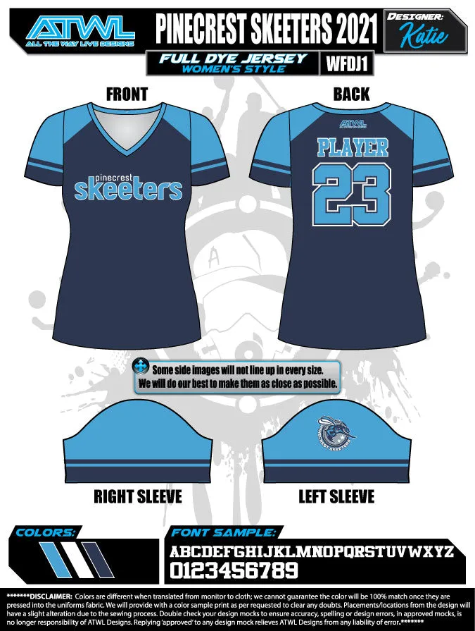 Pinecrest Spring  2021 Womens Full dye team jerseys