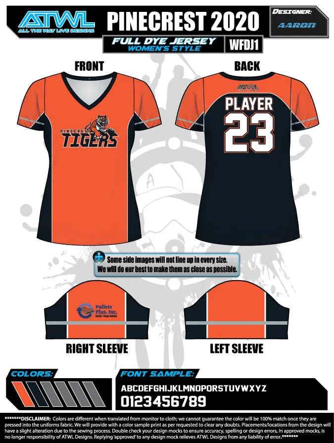 Pinecrest Spring  2021 Womens Full dye team jerseys