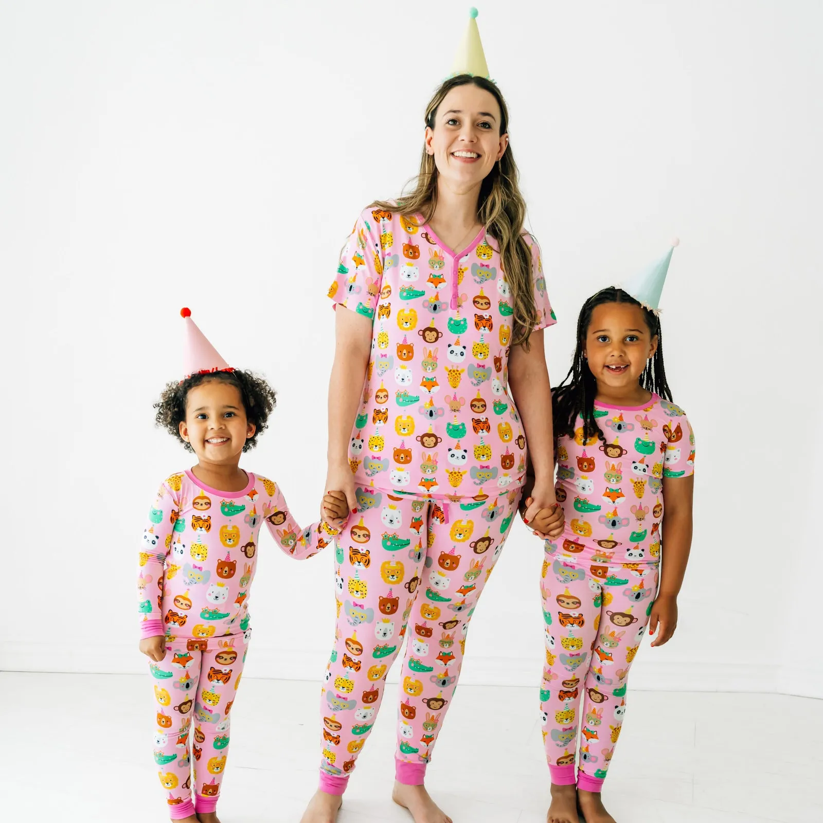 Pink Party Pals Women's Short Sleeve Pajama Top