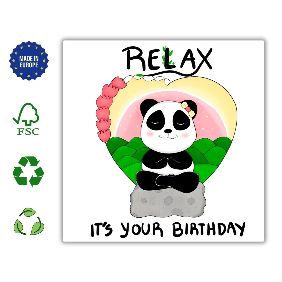 Relax, It’s Your Birthday – Yoga & Meditation Greeting Card, Motivational Birthday Gift for Best Friends & Coworkers