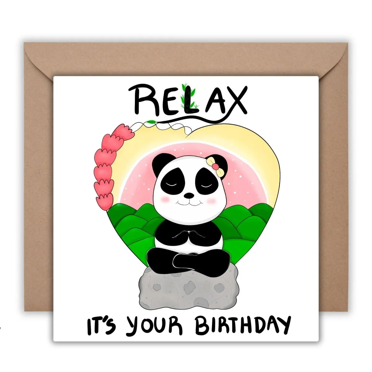 Relax, It’s Your Birthday – Yoga & Meditation Greeting Card, Motivational Birthday Gift for Best Friends & Coworkers