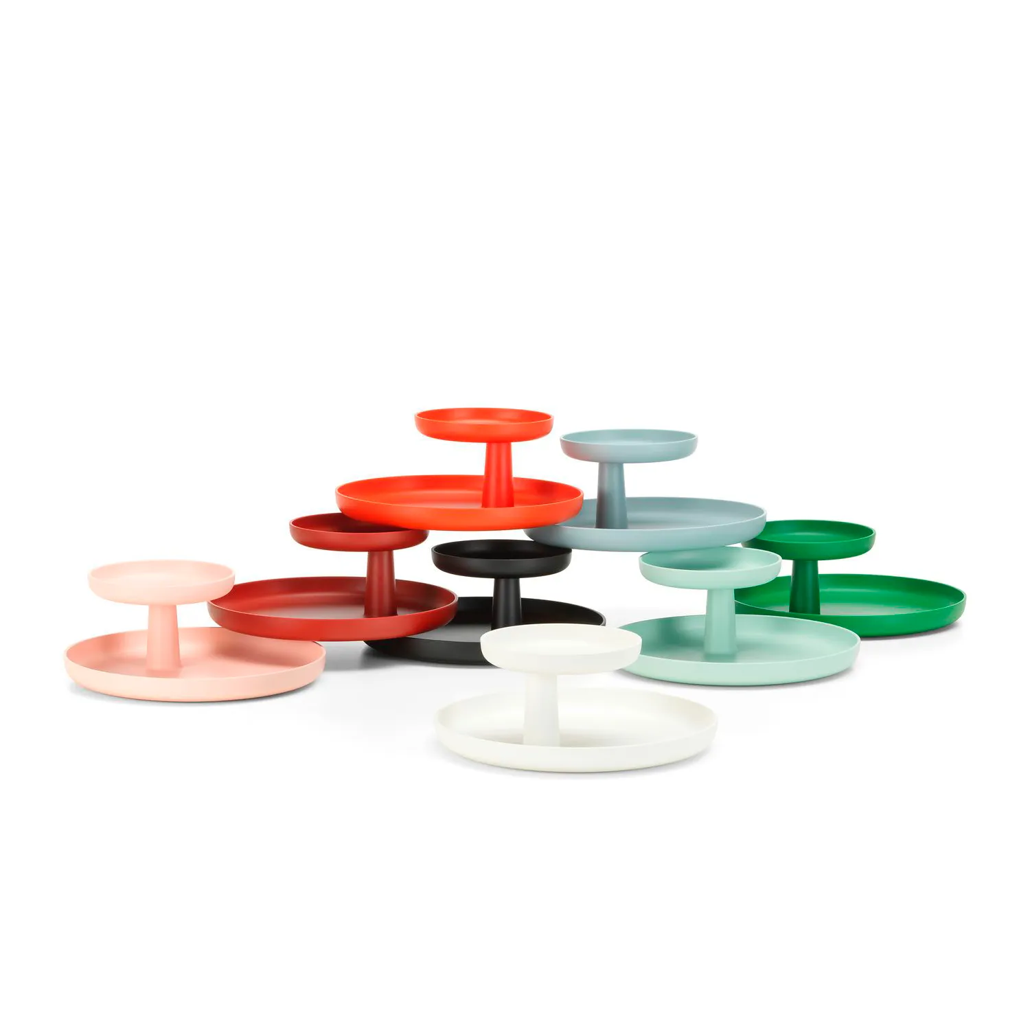 Rotary Tray _ White, Poppy Red & Palm Green