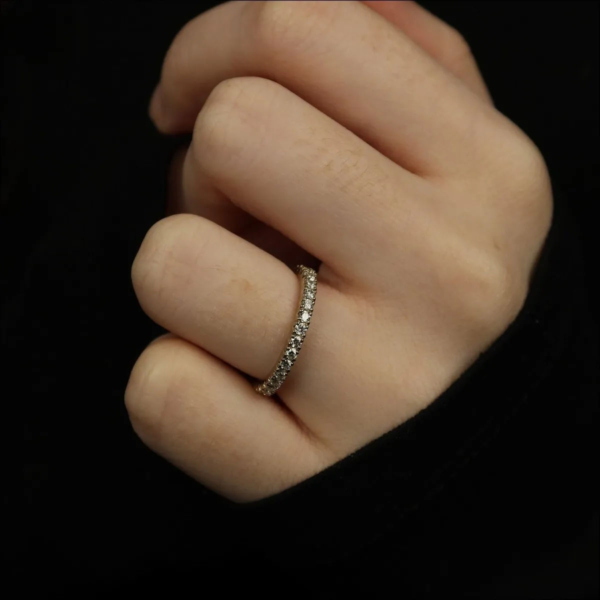 Scoop and Split Diamond 0.76cttw Eternity Band 14KW