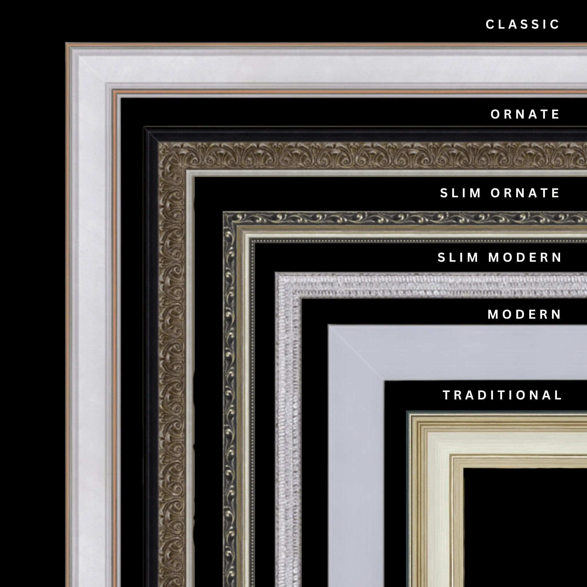 Silver 34x34 Picture Frame Ornate Traditional Classic Antique