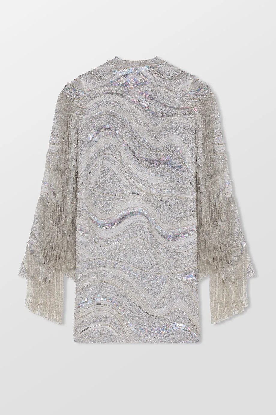 Silver Fringed Mini Dress