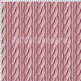 Spandex Printed Cable Knit Plum