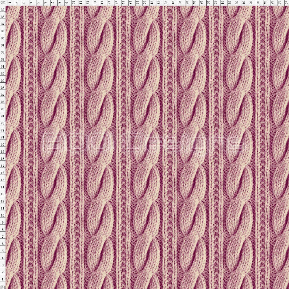 Spandex Printed Cable Knit Plum