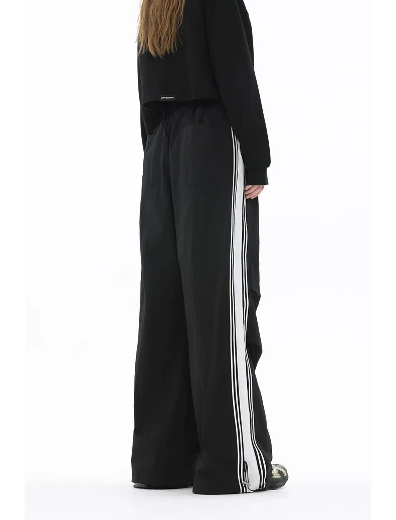 Sports Contrast Striped Webbing Parachute Discount Sports Pants Loose Casual Pants