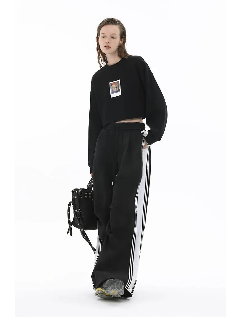 Sports Contrast Striped Webbing Parachute Discount Sports Pants Loose Casual Pants