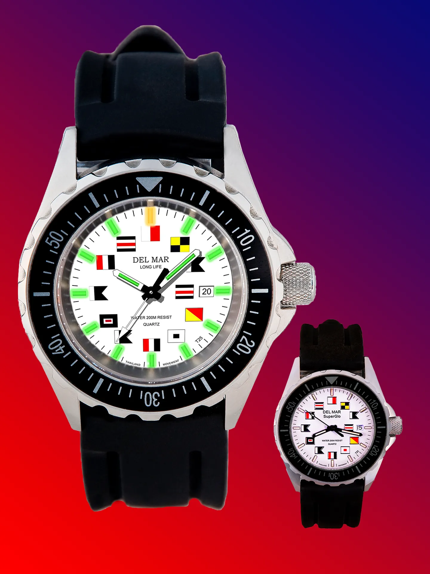 Super Glo Sports Strap White Nautical #50236