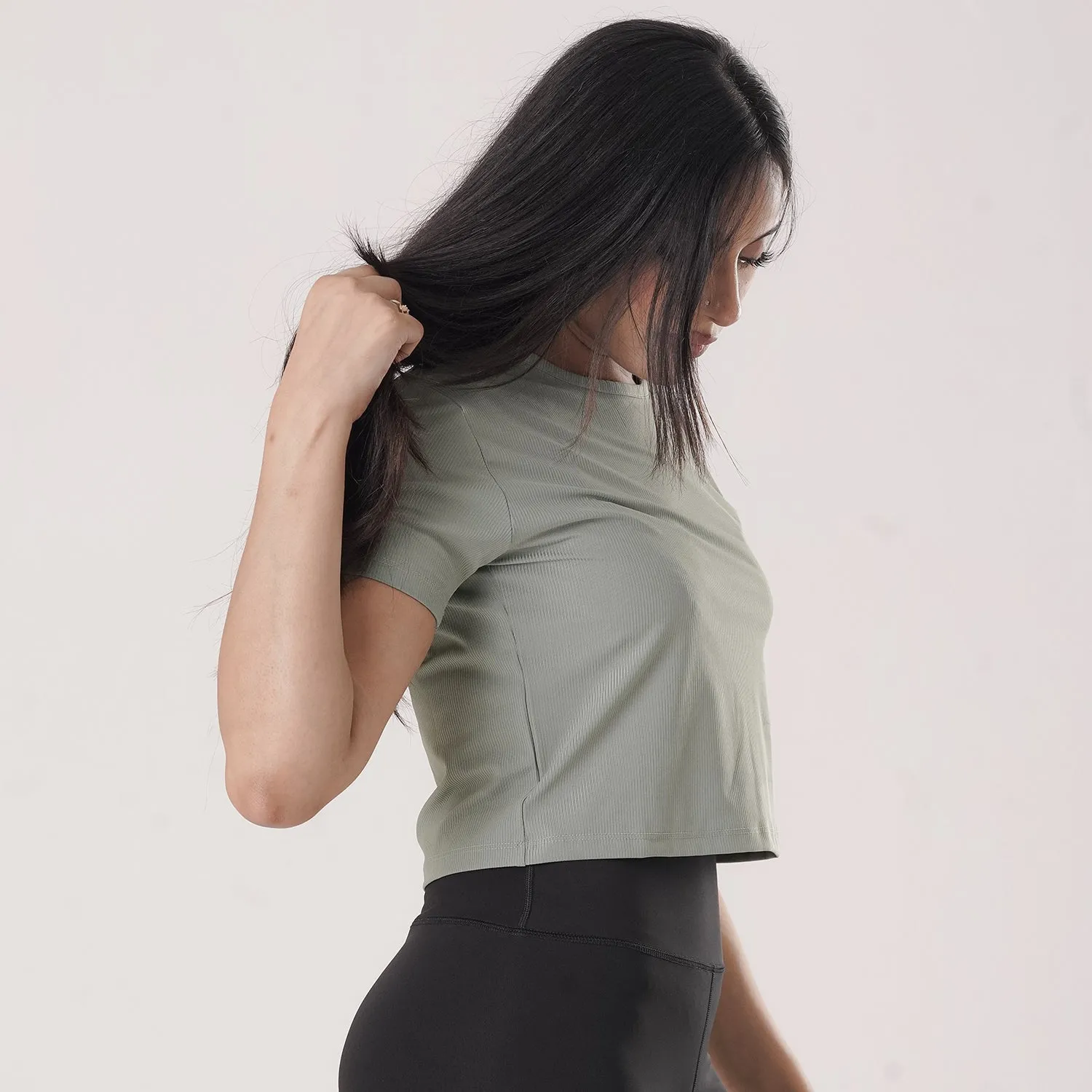 Tf-Exclusive Mint Green Short Body Ribbed Top