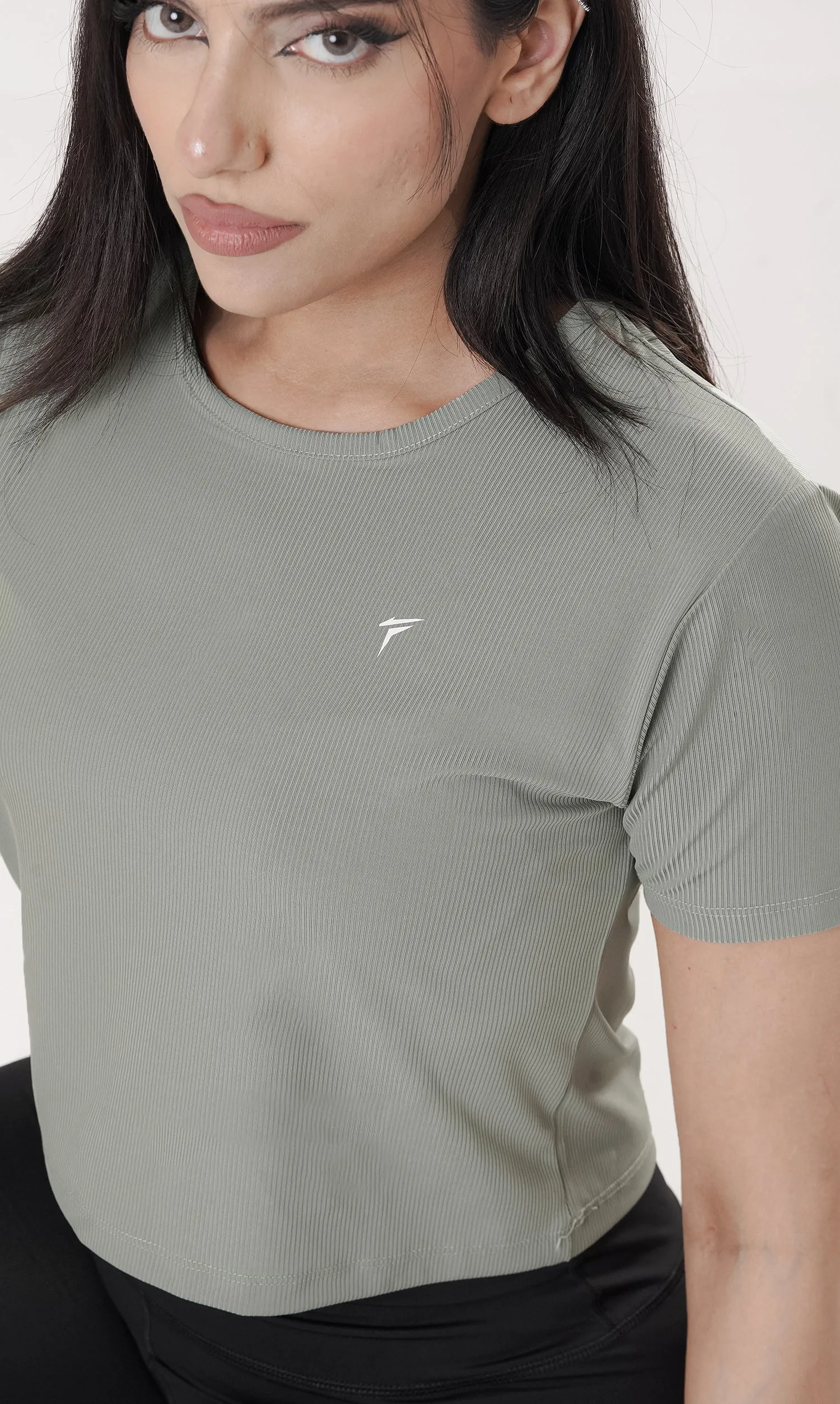 Tf-Exclusive Mint Green Short Body Ribbed Top