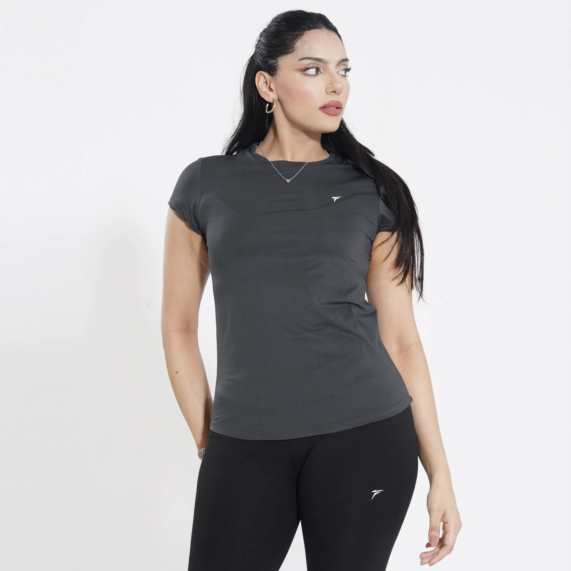 Tf-Premium Charcoal Cap Sleeve Women Top