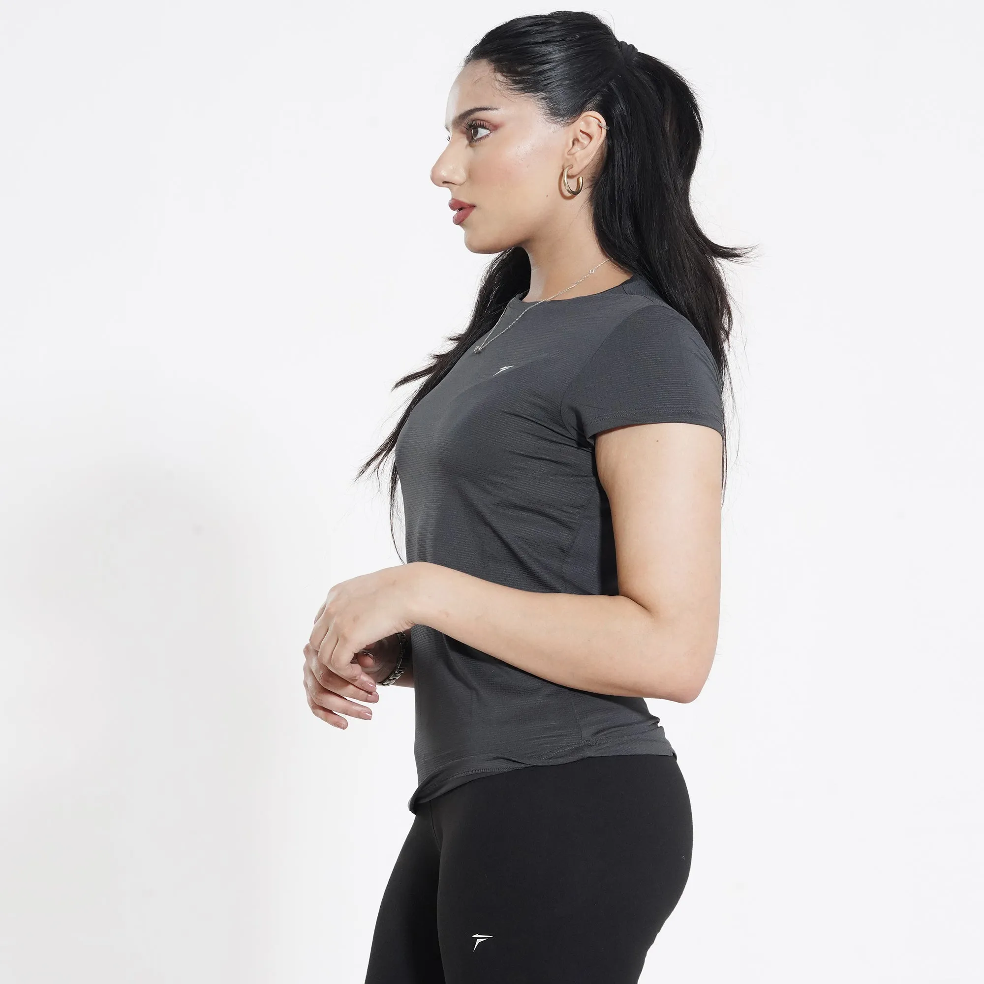 Tf-Premium Charcoal Cap Sleeve Women Top