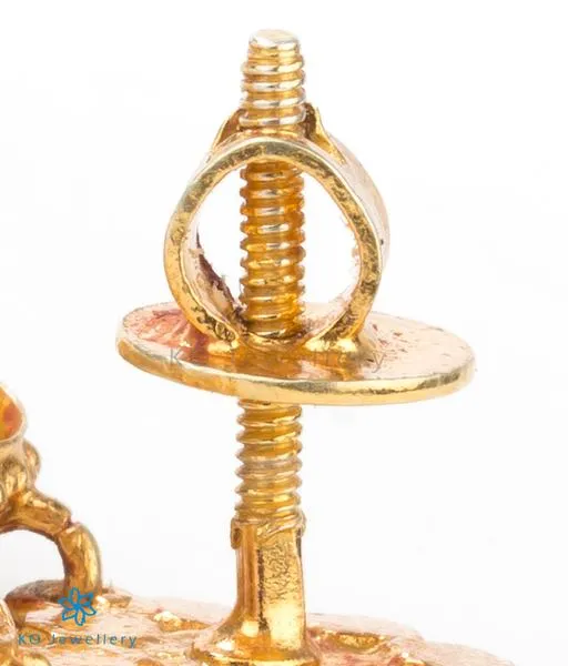 The Aarohi Silver Kempu Jhumka(Green)
