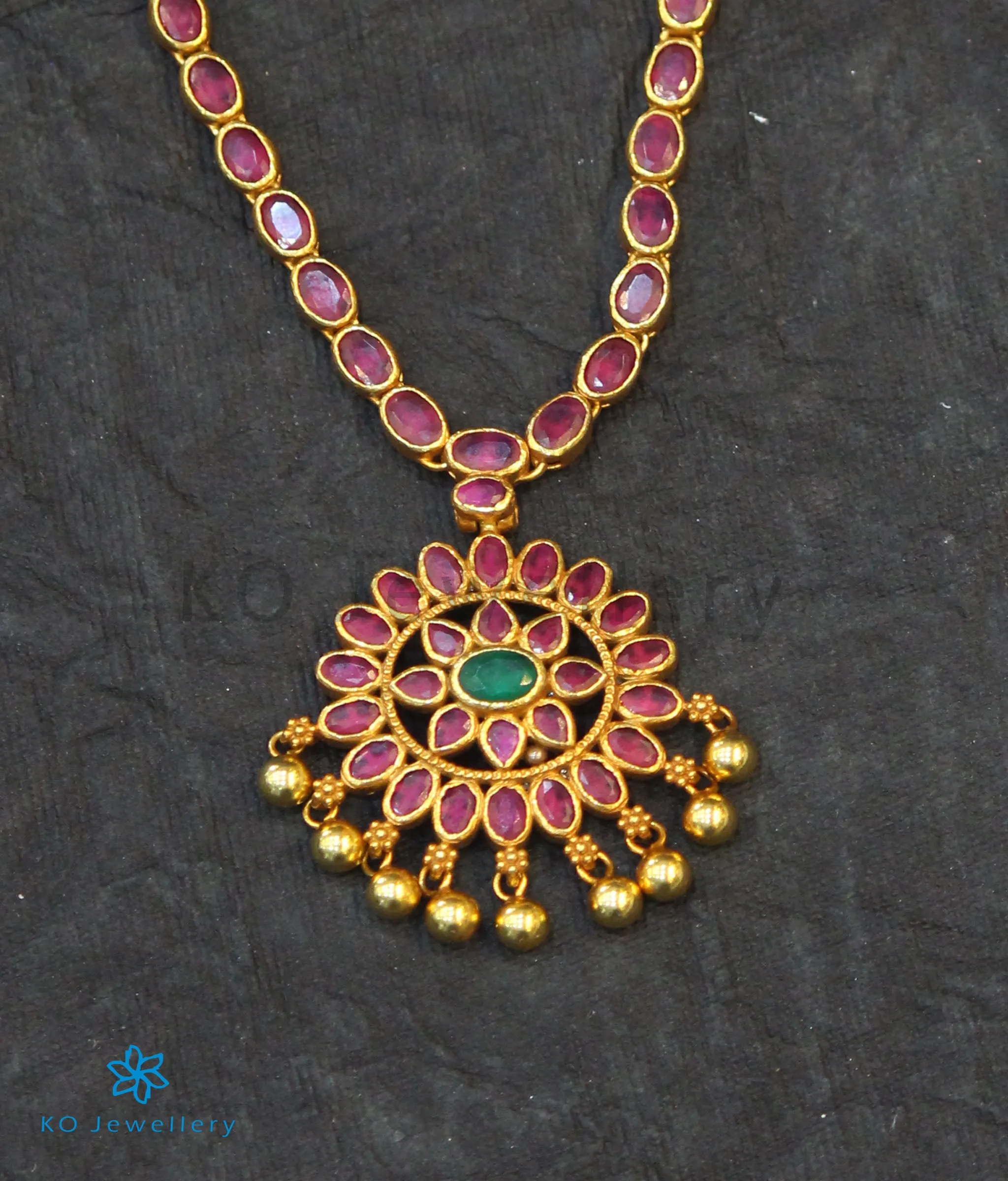 The Abir Silver Kempu Necklace