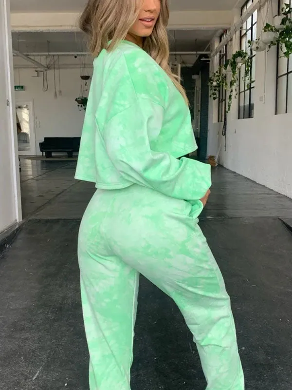 Tie Dye Tracksuit Two-Piece Outfit