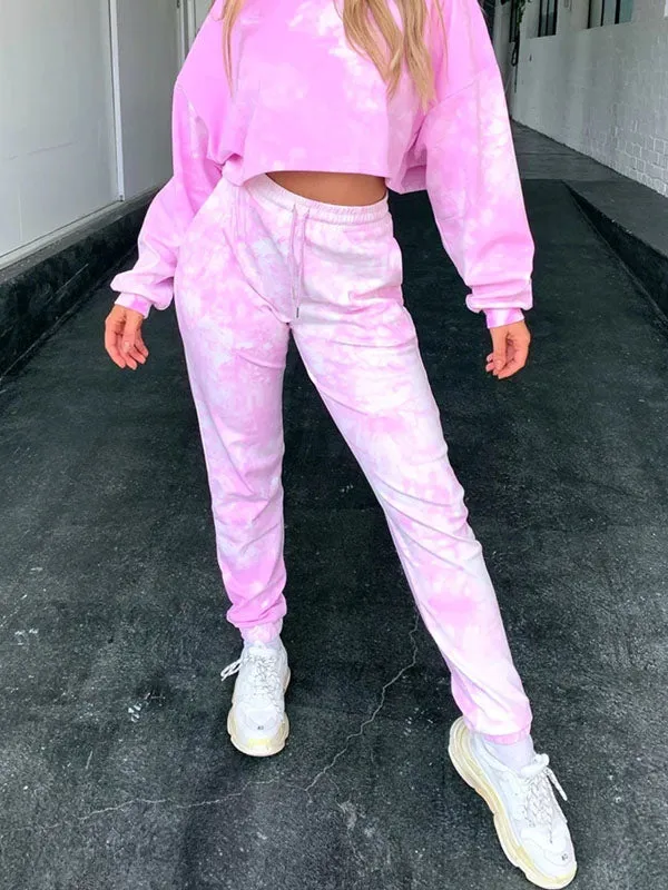 Tie Dye Tracksuit Two-Piece Outfit