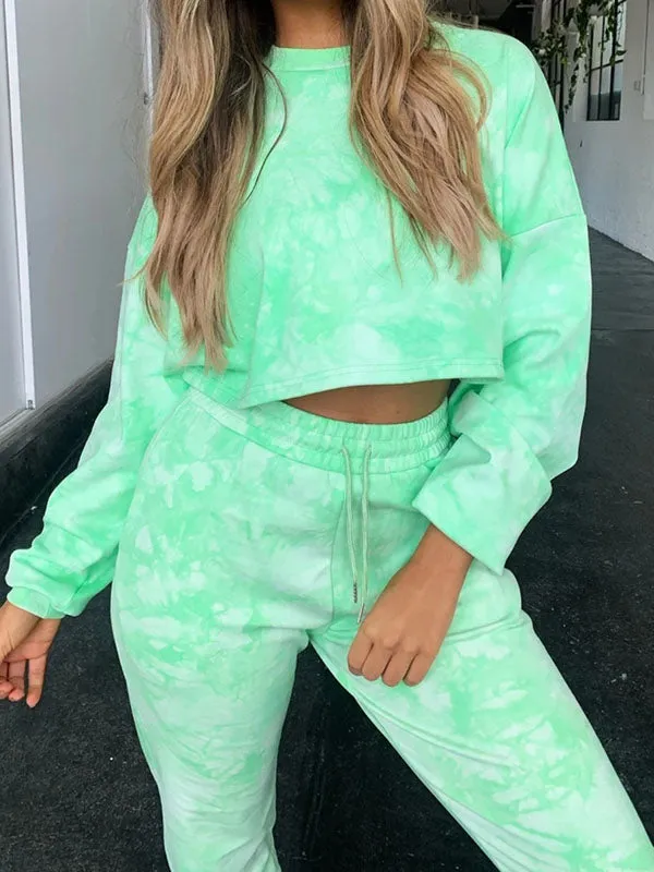 Tie Dye Tracksuit Two-Piece Outfit