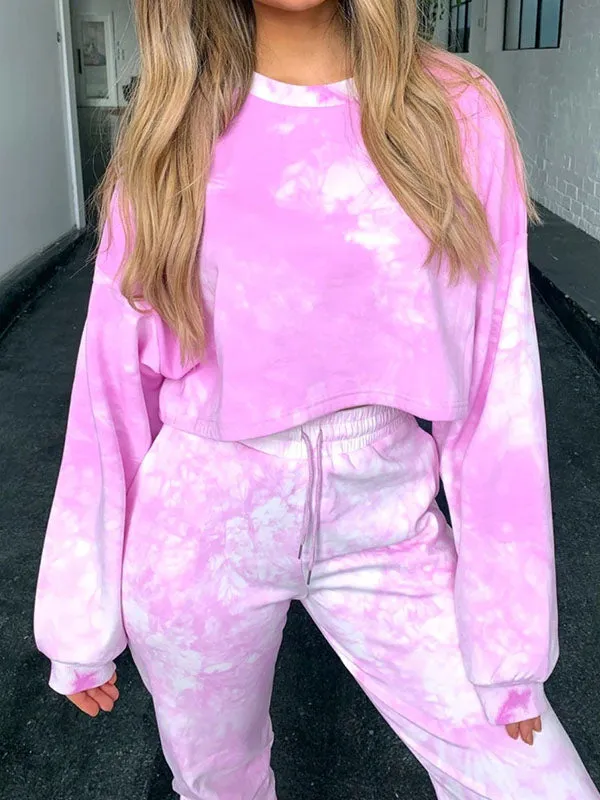 Tie Dye Tracksuit Two-Piece Outfit