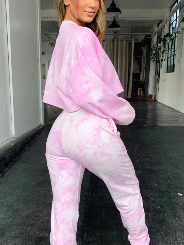 Tie Dye Tracksuit Two-Piece Outfit
