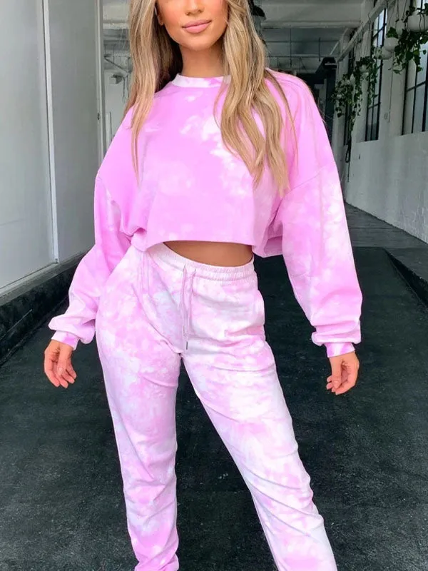 Tie Dye Tracksuit Two-Piece Outfit