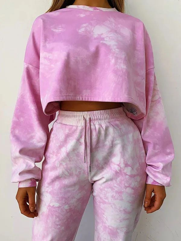 Tie Dye Tracksuit Two-Piece Outfit