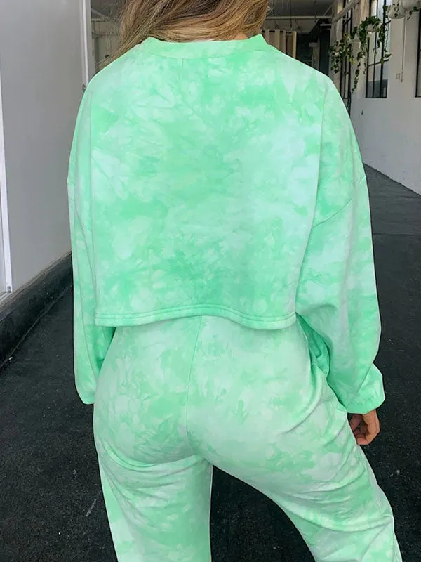 Tie Dye Tracksuit Two-Piece Outfit