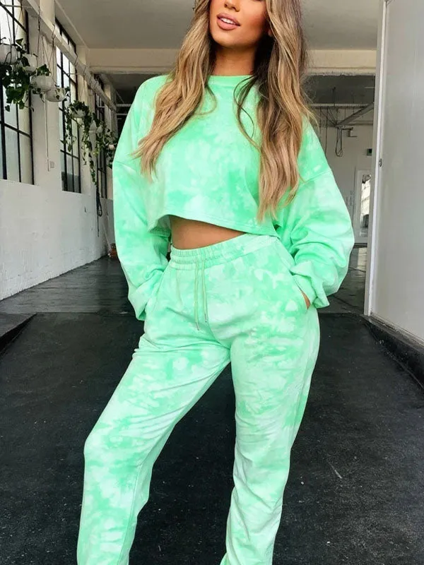 Tie Dye Tracksuit Two-Piece Outfit