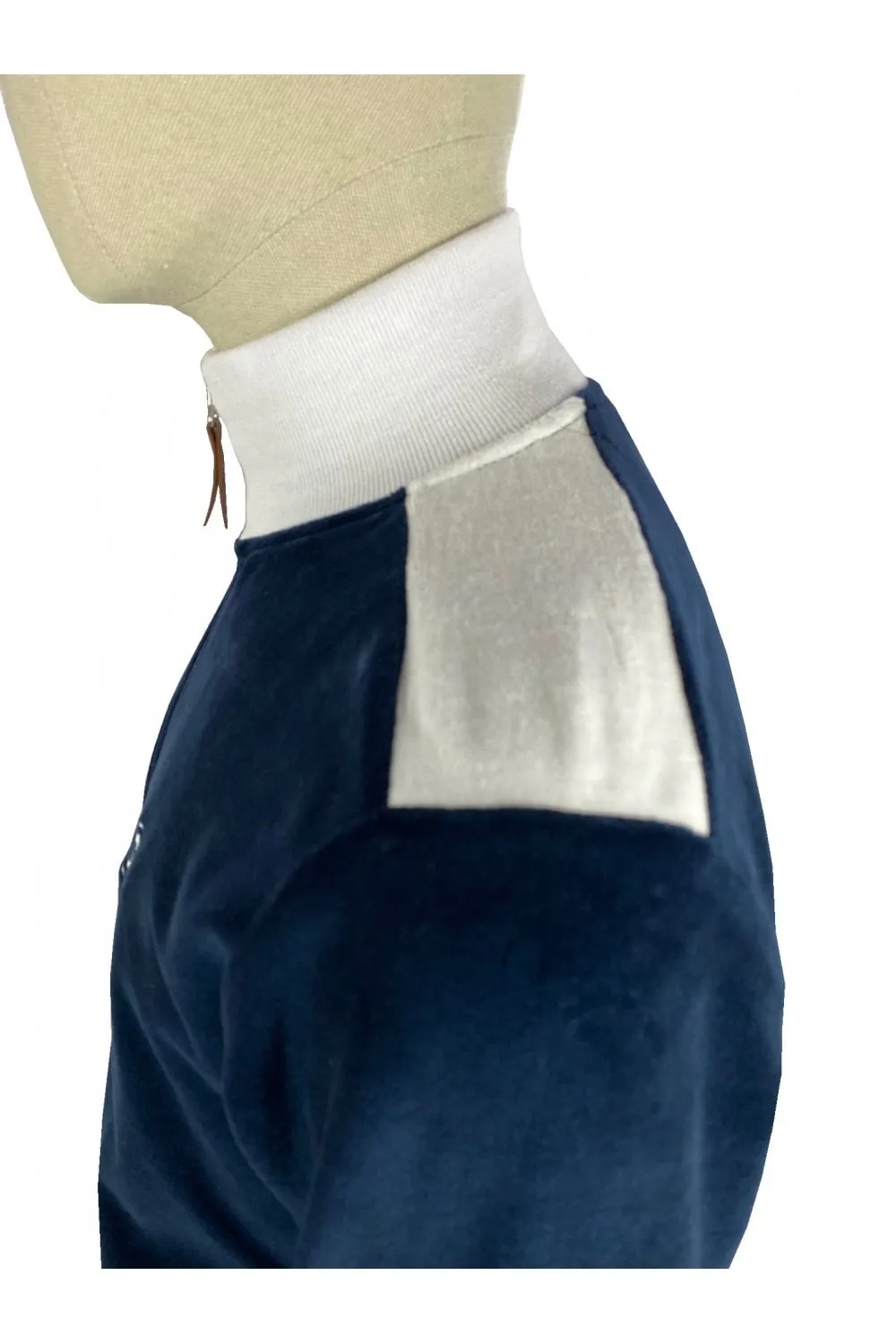 Trojan Records Men's TR8750 Marley Velour Track Top Navy Blue