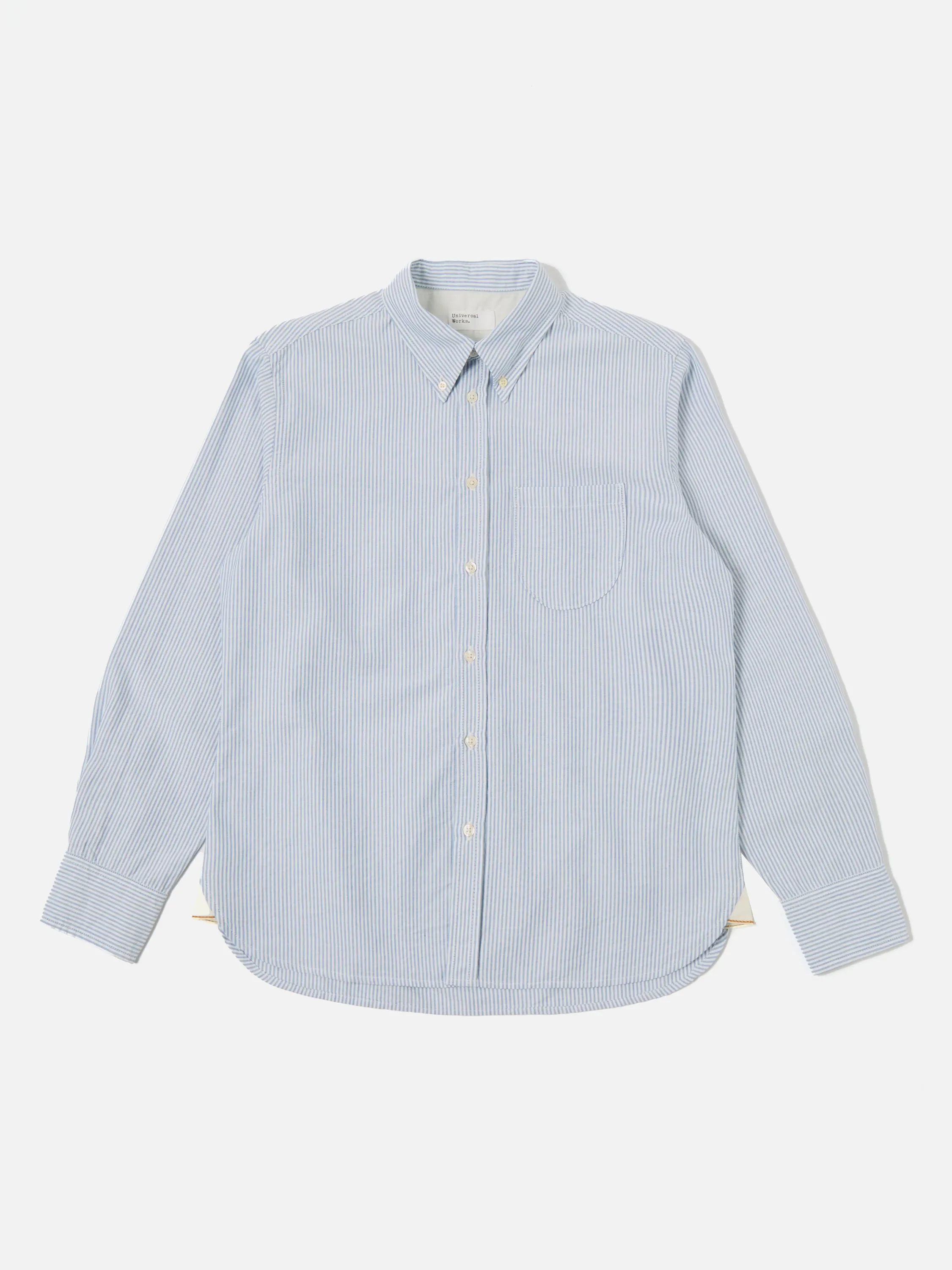 Universal Works Daybrook Shirt in Blue Oxford Stripe