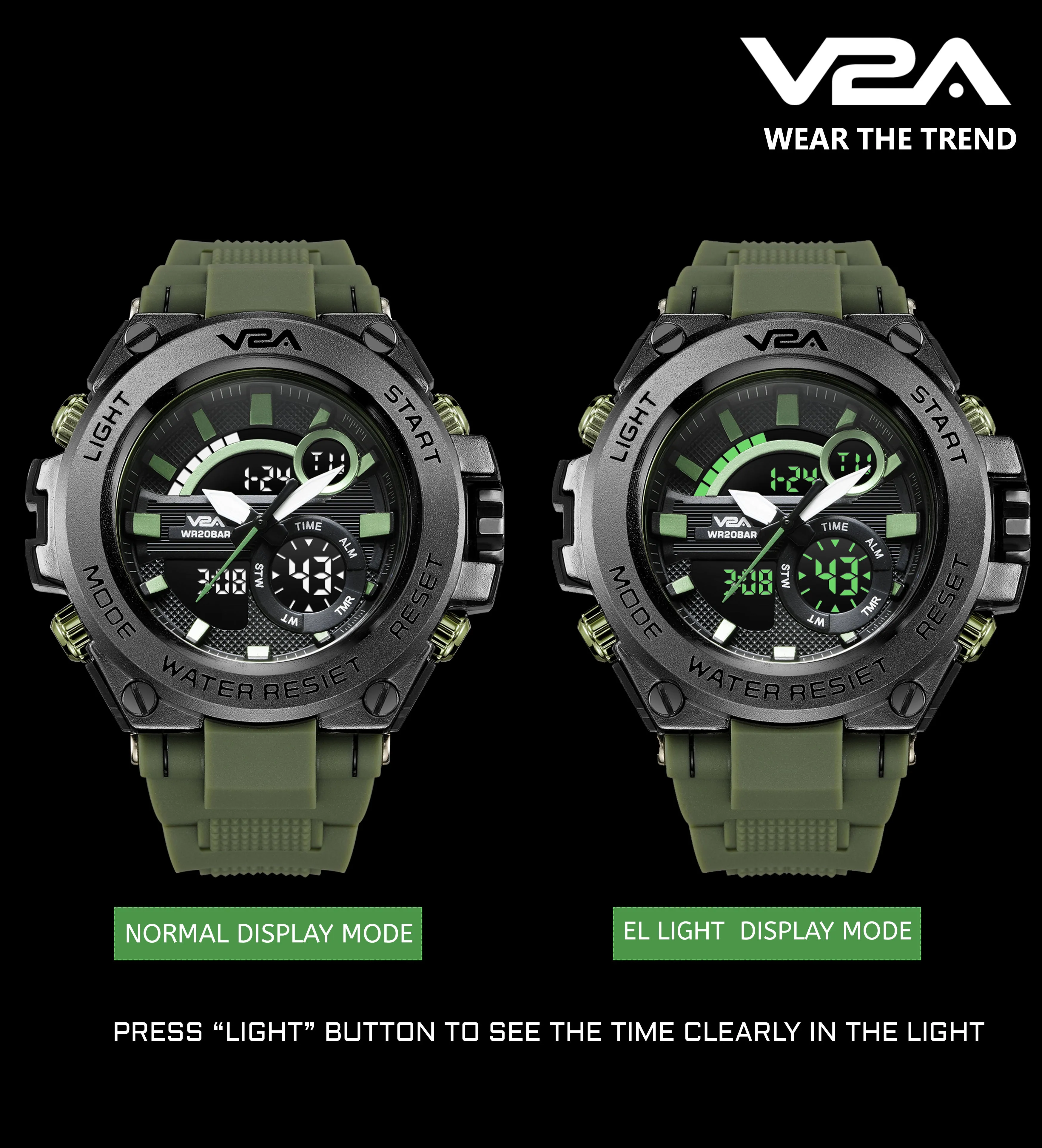 V2A Chronograph Analogue And Digital Sports Watch For Men and Boys