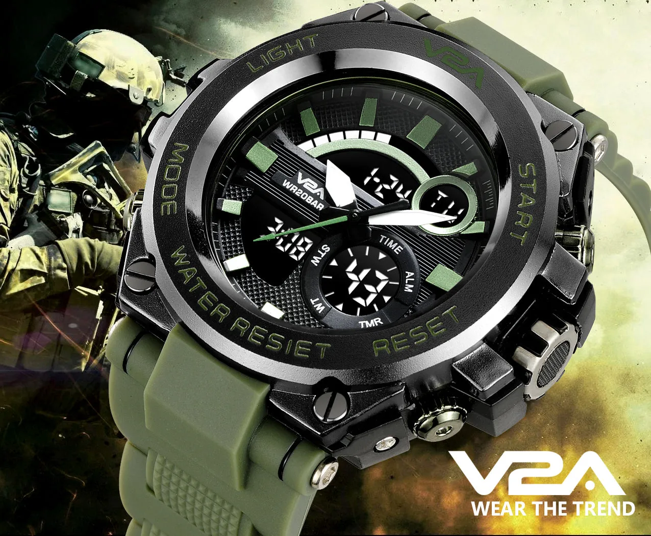 V2A Chronograph Analogue And Digital Sports Watch For Men and Boys