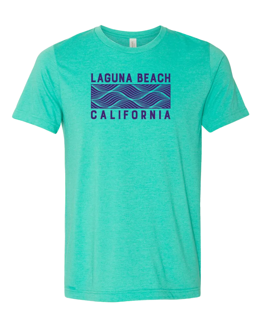Wave Block Unisex T-shirt - Heather Sea Green