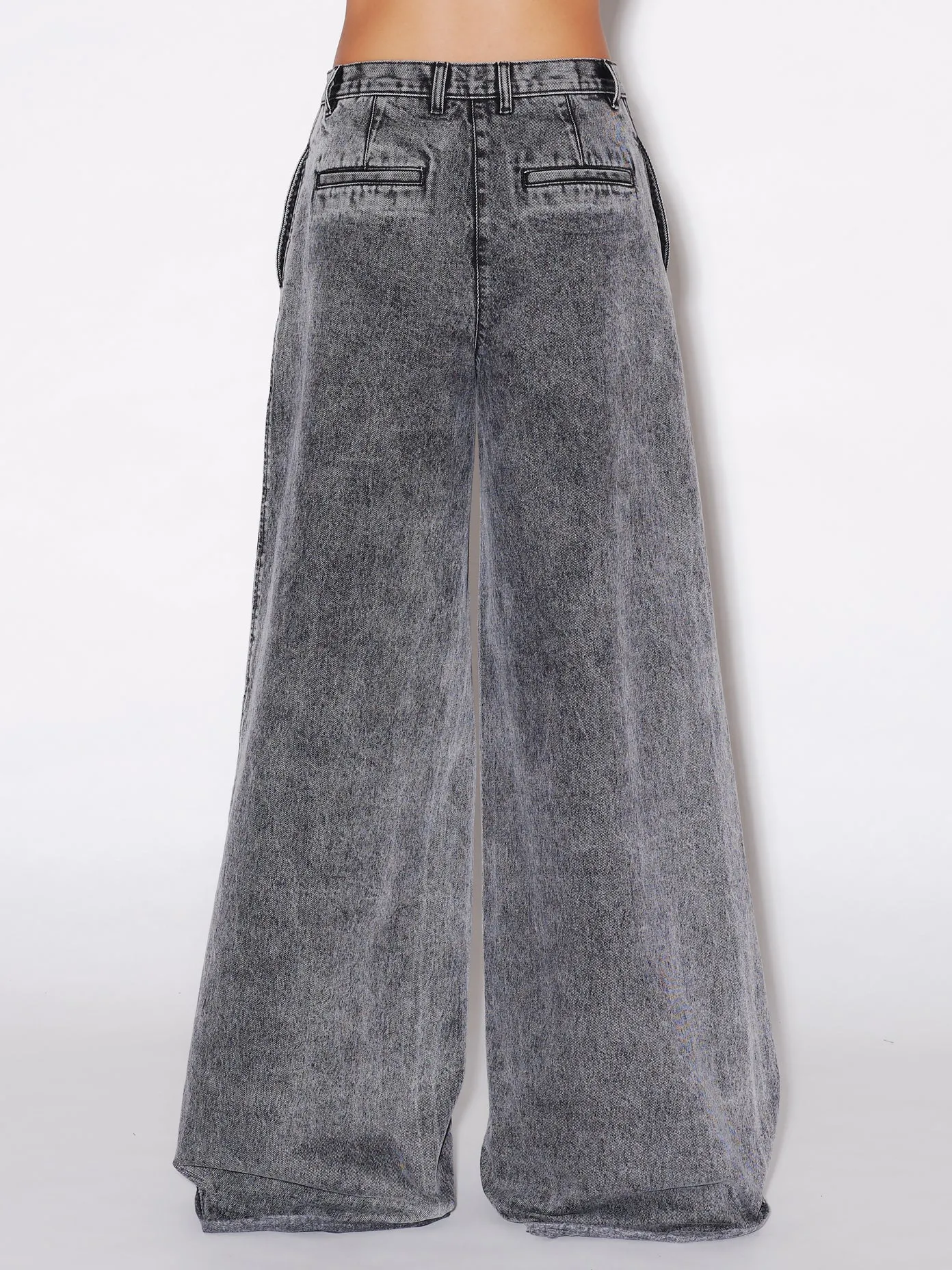 WIDE FLARE PANT - BLACK DENIM