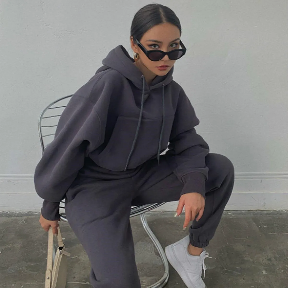 Wjczt 2000s fashion 2024 Autumn and Winter Women's New Casual Sweater Jacket Sports Suit Women's Fashion Casual