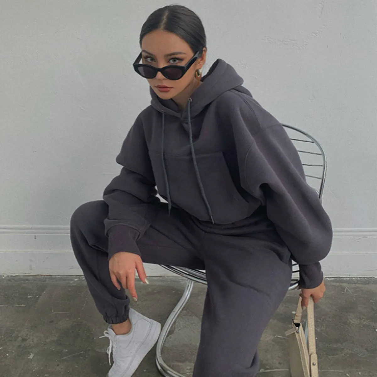 Wjczt 2000s fashion 2024 Autumn and Winter Women's New Casual Sweater Jacket Sports Suit Women's Fashion Casual