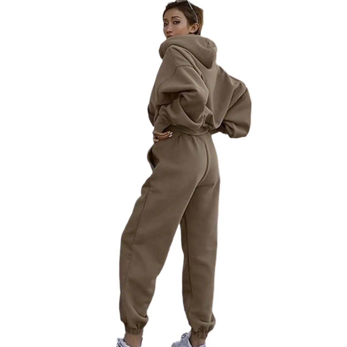 Wjczt 2000s fashion 2024 Autumn and Winter Women's New Casual Sweater Jacket Sports Suit Women's Fashion Casual