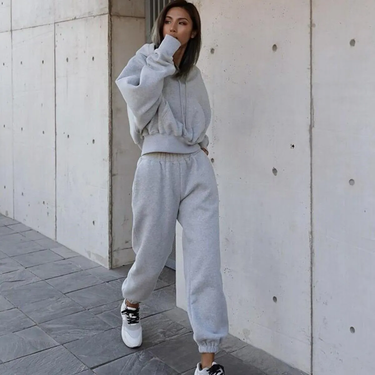 Wjczt 2000s fashion 2024 Autumn and Winter Women's New Casual Sweater Jacket Sports Suit Women's Fashion Casual