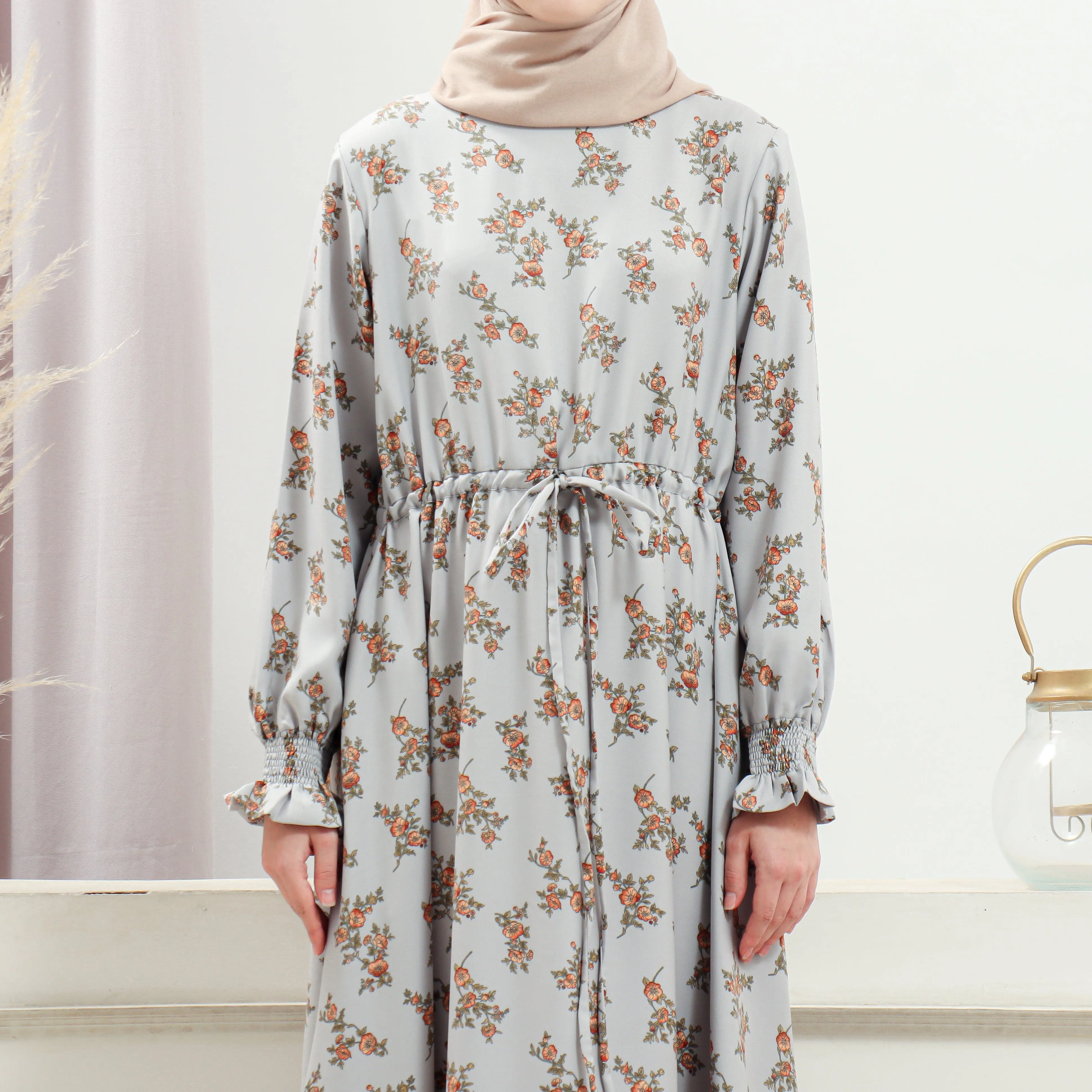 Women's Gray Floral Dress