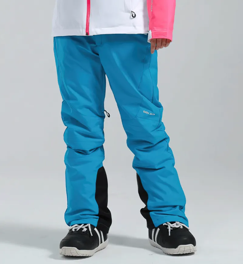 Women's High Waist Snow Pants with Waterproof Zipper Pockets - SF0694