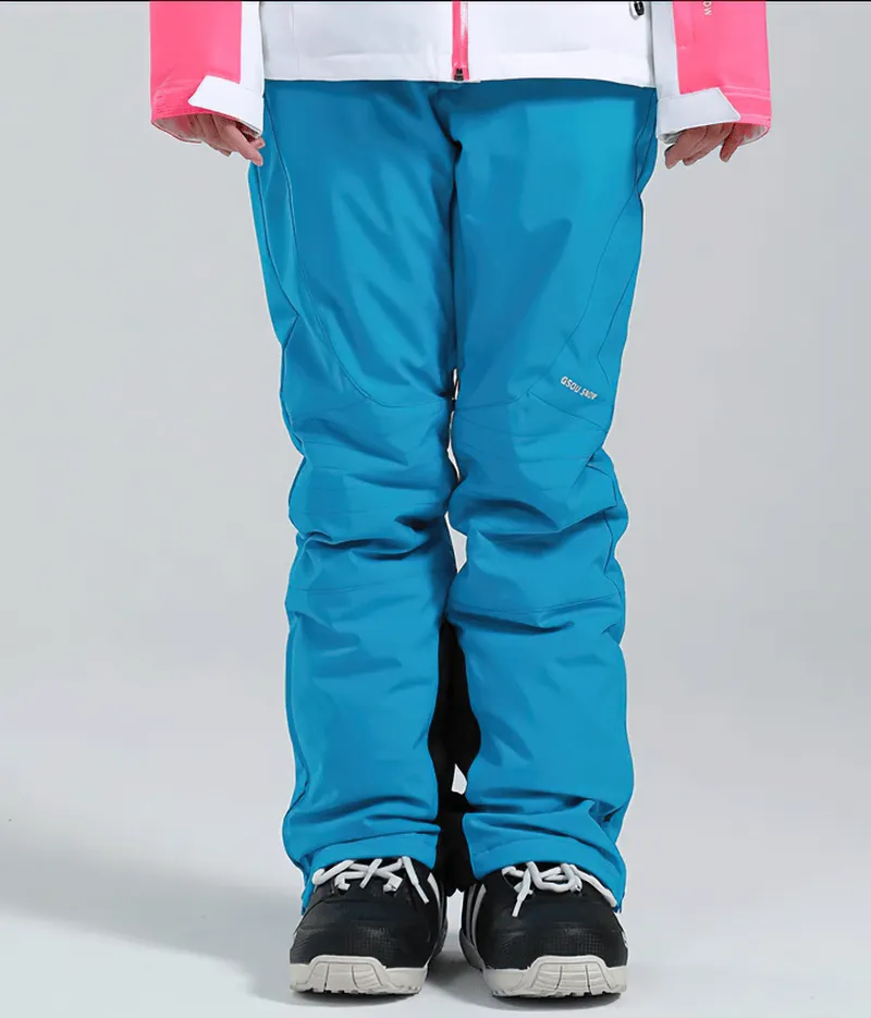 Women's High Waist Snow Pants with Waterproof Zipper Pockets - SF0694