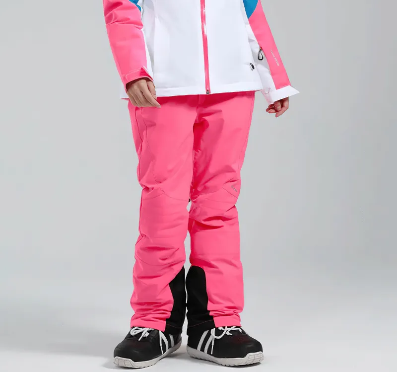Women's High Waist Snow Pants with Waterproof Zipper Pockets - SF0694