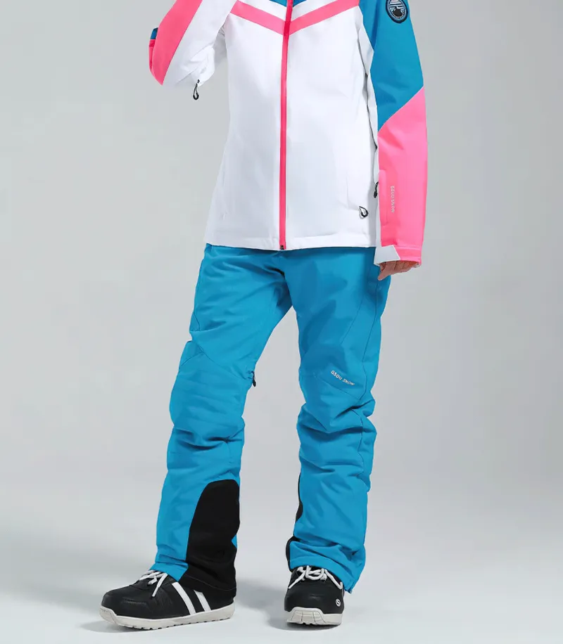 Women's High Waist Snow Pants with Waterproof Zipper Pockets - SF0694