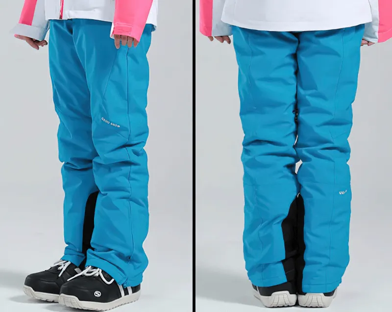 Women's High Waist Snow Pants with Waterproof Zipper Pockets - SF0694