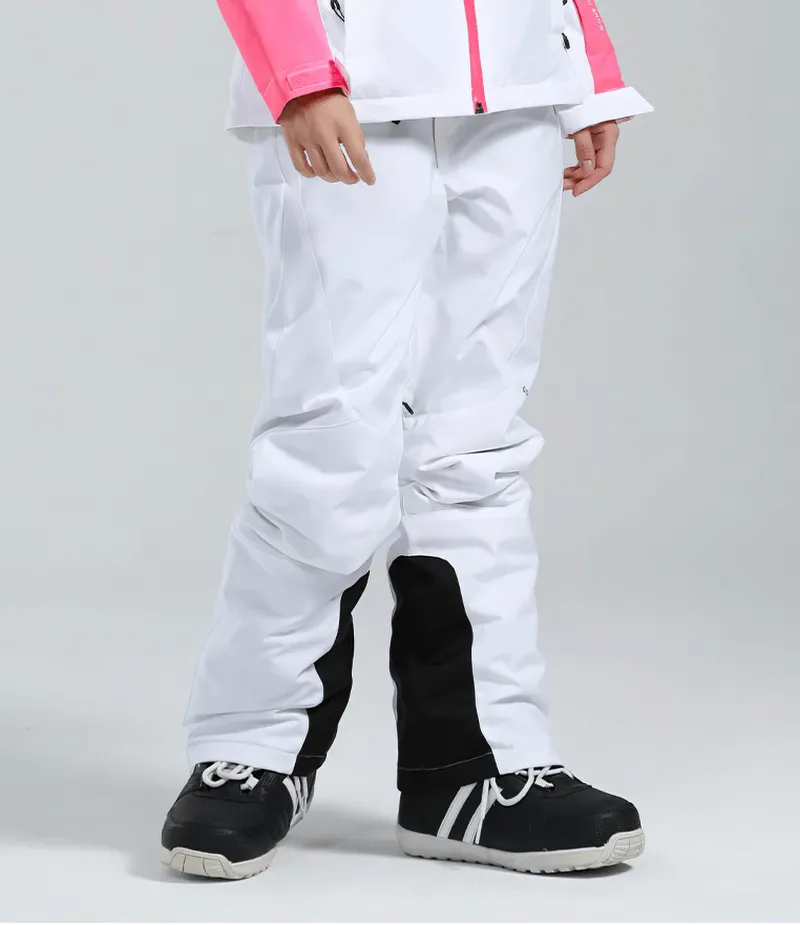 Women's High Waist Snow Pants with Waterproof Zipper Pockets - SF0694